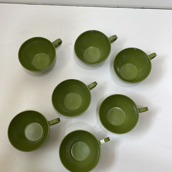 VINTAGE‎ MELMAC CUPS IN OLIVE GREEN - Picture 3 of 5